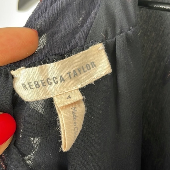 Rebecca Taylor Navy and Metallic Sleeveless Top - Picture 11 of 11